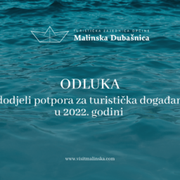 Odluka o dodjeli potpora ta tur. događanja u 2022.
