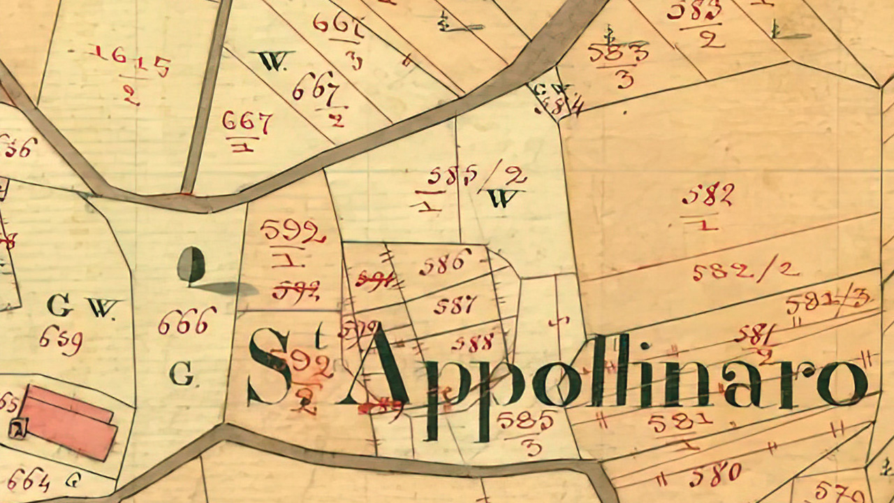 Tlocrt crkve sv. Apolinara s obližnjim grobljem u Dubašnici iz 1821. godine