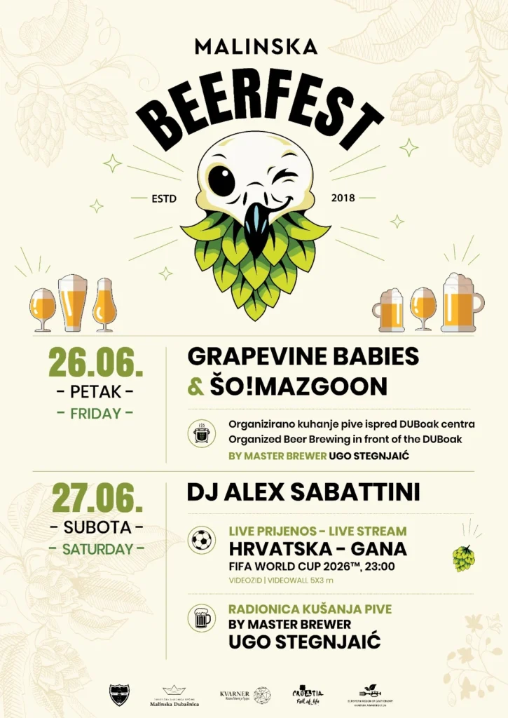 Malinska Beerfest program 2026.